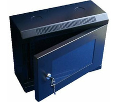 Rozbaleno - DATACOM 10" rack jednodílný 6U 280 černé / skleněné dveře / rozbaleno