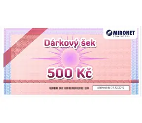 šek v hodnotě 500Kč