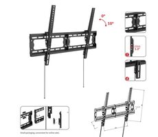 ECG LD 326501 černá / nástěnný držák na televize 32"-65" / VESA 600x400 / vzdálenost od zdi 33 mm / do 75 kg 