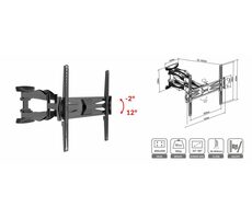 ECG LD 326001 černá / nástěnný držák na televize 32"-60" / VESA 400 x 400 / vzdálenost od zdi 56-465 mm / do 30 kg 
