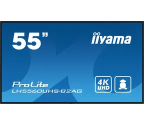 55" IIYAMA ProLite LH5560UHS-B2AG / 3840x2160 / VA / 16:9 / 6.5ms / 4000:1 / 500cd-m2 / HDMI / VESA