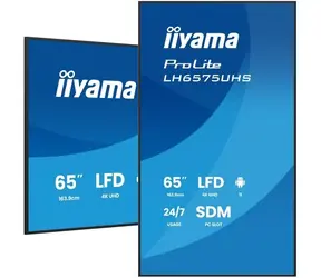 65" IIYAMA ProLite LH6575UHS-B2AG / 3840x2160 / IPS / 16:9 / 8ms / 1200:1 / 500cd-m2 / HDMI / DP / VESA