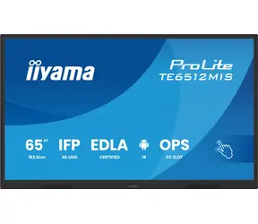 65" IIYAMA ProLite TE6512MIS-B4AG / 3840x2160 / VA / 16:9 / 6.5ms / 5000:1 / 400cd-m2 / HDMI / USB-C / VESA