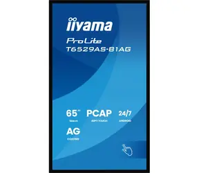 65" IIYAMA ProLite T6529AS-B1AG / 3840x2160 / IPS / 16:9 / 6.5ms / 4000:1 / 420cd-m2 / HDMI / VESA