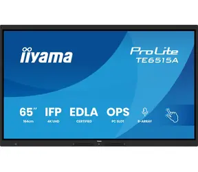 65" IIYAMA ProLite TE6515A-B1AG černá / LED / IPS Touch / 3840 x 2160 / 16:9 / 1200:1 / 550cd-m2 / VESA