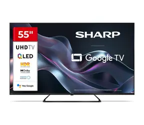 55" SHARP 55HP6265E černá / 3840 x 2160 / QLED / HDMI / USB / Wi-Fi / DVB-T&T2&C&S&S2 / repro 24W