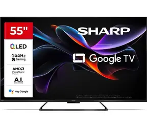 55" SHARP 55HR7265E černá / 3840 x 2160 / QLED / HDMI / USB / Wi-Fi / DVB-T&T2&C&S&S2 / repro 24W