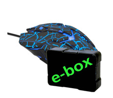 E-Blue Auroza Gaming e-box modrá / herní optická myš / 6tlačítek / 1 kolečko / drátová (USB) / 4000DPI