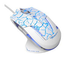 E-Blue Mazer Pro bílo-modrá / herní optická myš / 6tlačítek / 1 kolečko / drátová (USB) / 2500DPI