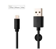 FIXED Datový a nabíjecí kabel s konektorem Lightning černá / 2.4A / držák a stahovací pásek v balení