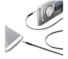 CELLY Audio kabel 2 x 3.5mm jack černá / plochý 