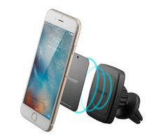 Spigen A201 univerzální magnetický držák černá / uchycení pomocí větrací mřížky