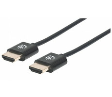 Manhattan ultratenký HDMI kabel s ethernetem / HDMI-HDMI / 2m / stíněný / černá