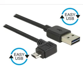 DeLock kabel EASY-USB 2.0-A samec > EASY-Micro USB 2.0 samec pravoúhlý / 2m