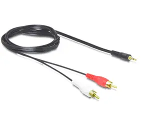 DeLock audio Kabel 3.5 mm stereo jack samec > 2 x RCA samec 1.5 m