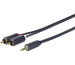 VivoLink 3.5mm - 2 x RCA M-M 20m / vysoce flexibilní / 24AWG / dvojité stínění / zlacené konektory