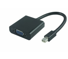 MicroConnect Adaptér Mini DP - VGA M-F / 15cm / Aktivní / černá
