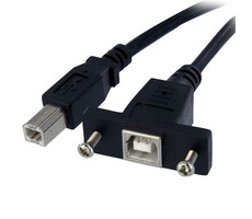 StarTech 1FT USB 2.0 kabel s montáží na panel / USB B samec-samice / 30cm