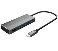 PremiumCord Adaptér USB 3.1 Type-C male na HDMI female / 3xUSB 3.0 / aluminum