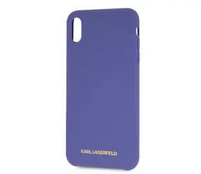 Karl Lagerfeld Gold Logo Silicone Case pro Apple iPhone X fialová