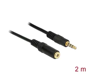 Delock prodlužovací kabel Audio Stereo Jack 3.5 mm samec >  Stereo Jack 3.5 mm samice 2 m černá