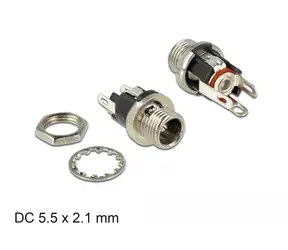 Delock Konektor DC 5.5 x 2.1 x 9.5 mm samice přepážka