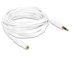 Delock prodlužovací kabel Stereo Jack 3.5 mm 3 pin samec > samice 5 m bílá