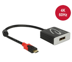 Delock Adaptér USB Type-C samec > Displayport samice (DP Alt Mód) černá / 4K 60 Hz