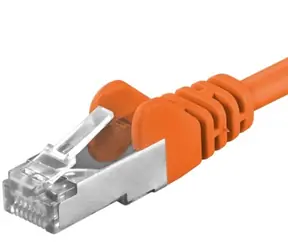 PremiumCord SFTP CAT6A 1.5m oranžová / Patch kabel / RJ45-RJ45