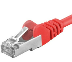 PremiumCord SFTP CAT6A 0.5m červená / Patch kabel / RJ45-RJ45