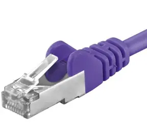 PremiumCord SFTP CAT6A 0.25m fialová / Patch kabel / RJ45-RJ45