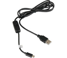 Raspberry PI USB A na Micro USB B napájecí kabel s vypínačem / 1.5m