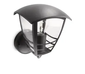 Philips Creek 60W se spodním ramenem černá  / venkovní svítidlo / bez zdroje / E27 / IP44