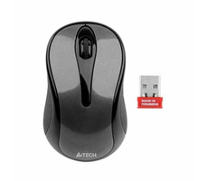 A4tech G3-280N Šedo-černá / Bezdrátová optická myš / 1000 DPI / 2.4Ghz / V-Track / 3 tlačítka / Nano USB / Baterie 1x AA 