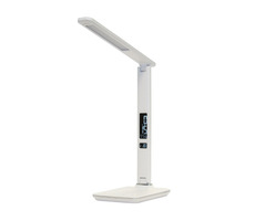 IMMAX LED stolní lampička Kingfisher 9W bílá / 450lm / 12V / 1.0A / 3 barvy světla / sklápěcí rameno / USB