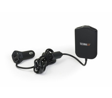 Technaxx rodinná nabíječka do auta černá / 4x USB / 2.4A / držák na zadní sedadla