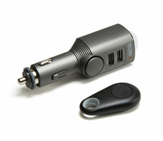 Technaxx TX-100 autoalarm s detekcí pohybu šedá / dálkové ovládání / nabíječka do auta 2x USB / vestavěná siréna 
