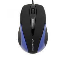 Esperanza EM102B Sirius černo-modrá / optická myš / 800 DPI / USB / 3 tlačítka + kolečko / blister
