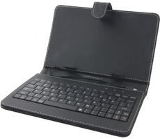 Esperanza EK123 Madera černá / pouzdro na tablet s klávesnicí / do 7" / microUSB / eko kůže