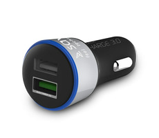 SAVIO SA-06/B nabíječka do auta s technologií Quick Charge 3.0 / 3A / 2x USB / černá