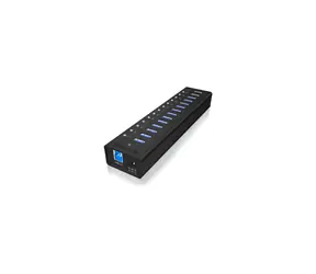 Icy Box IB-AC6113 USB Hub černá / 13x USB 3.0 / s USB nabíjením