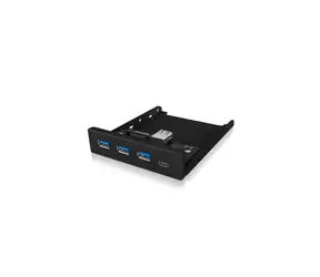 Icy Box IB-HUB1418-i3 USB Hub černá / pro montáž do 3.5" pozice / 3x USB 3.0 & 1x USB-C