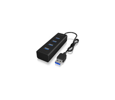 IcyBox IB-HUB1409-U3 USB Hub černá / 4x USB 3.0 / s připojením USB 3.0 AM