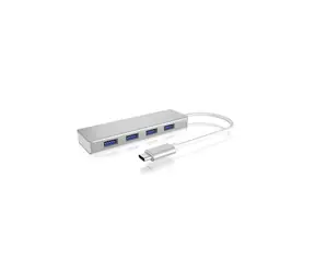 Icy Box IB-HUB1425-C3 USB Hub stříbrná / 4x USB 3.0 / s připojením USB-C