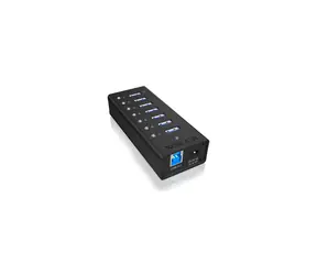 Icy Box IB-AC618 USB Hub černá / 7x USB 3.0