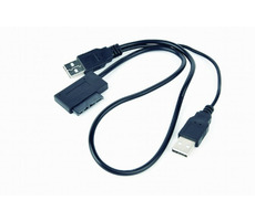 Gembird adaptér 2x USB 2.0 na slim SATA 13-pin / černá