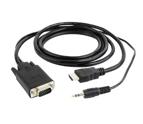 Gembird adaptér HDMI-A (M) na VGA (M) + 3.5 mm audio / kabel 1.8m / černá