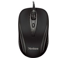 Yenkee Quito černá / Optická myš / 2400 DPI / 4 tlačítka / USB / 1.45m