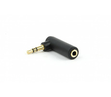 Gembird audio adaptér jack 3.5mm (M) na jack 3.5 mm (F) / pravý úhel / černá