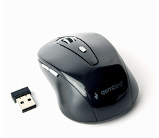 Gembird MUSW-6B-01 bezdrátová optická myš černá / 1600 DPI / nano USB / 4 tlačítka